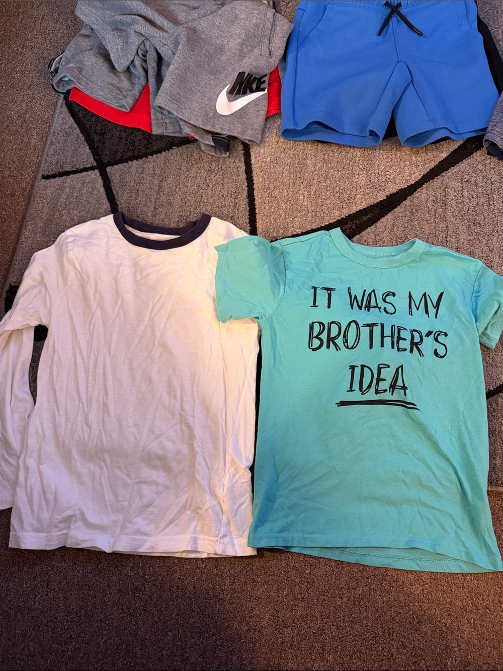 The Children's Place Teal Graphic Tee "It Was My Brother's Idea"